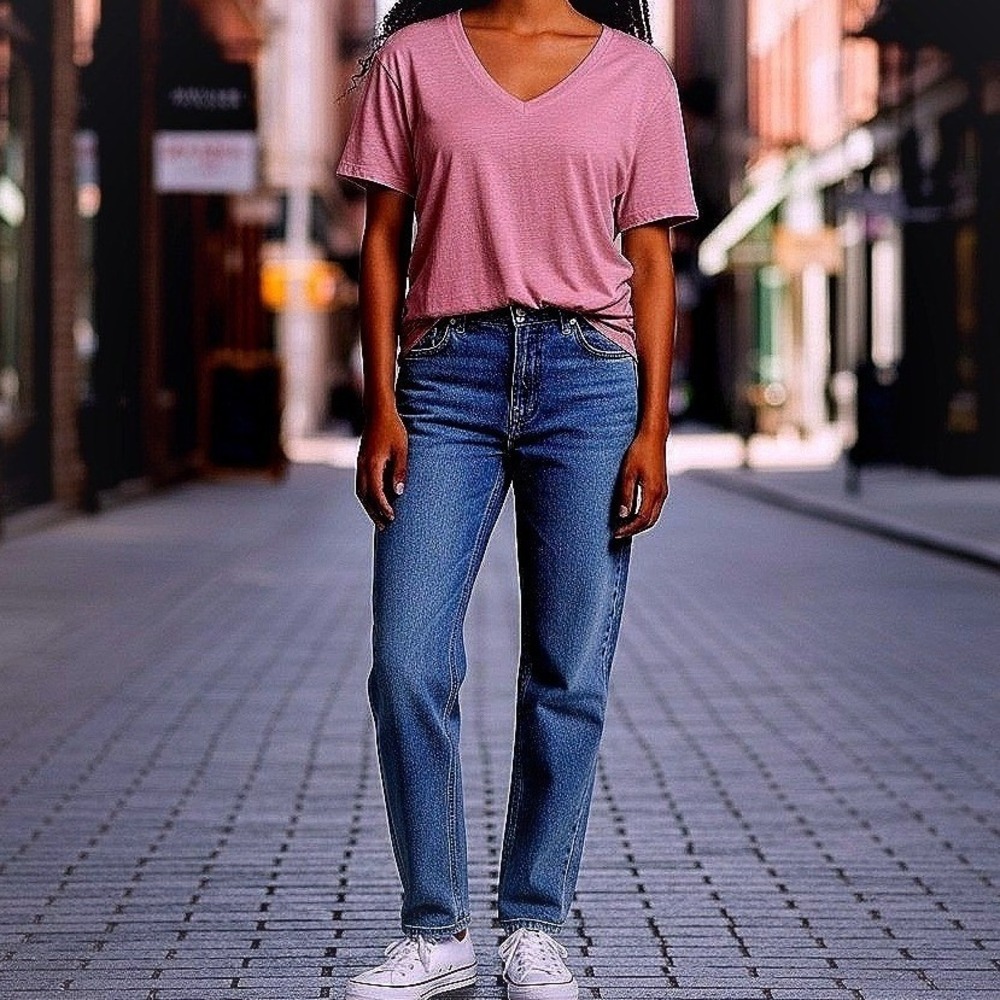 J Crew NWT Women's Large Barbie Pink Short-Sleeve Cotton V-Neck Tee T-shirt NWT